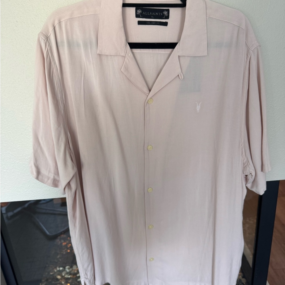 All Saints Pink Casual Button Down Shirt